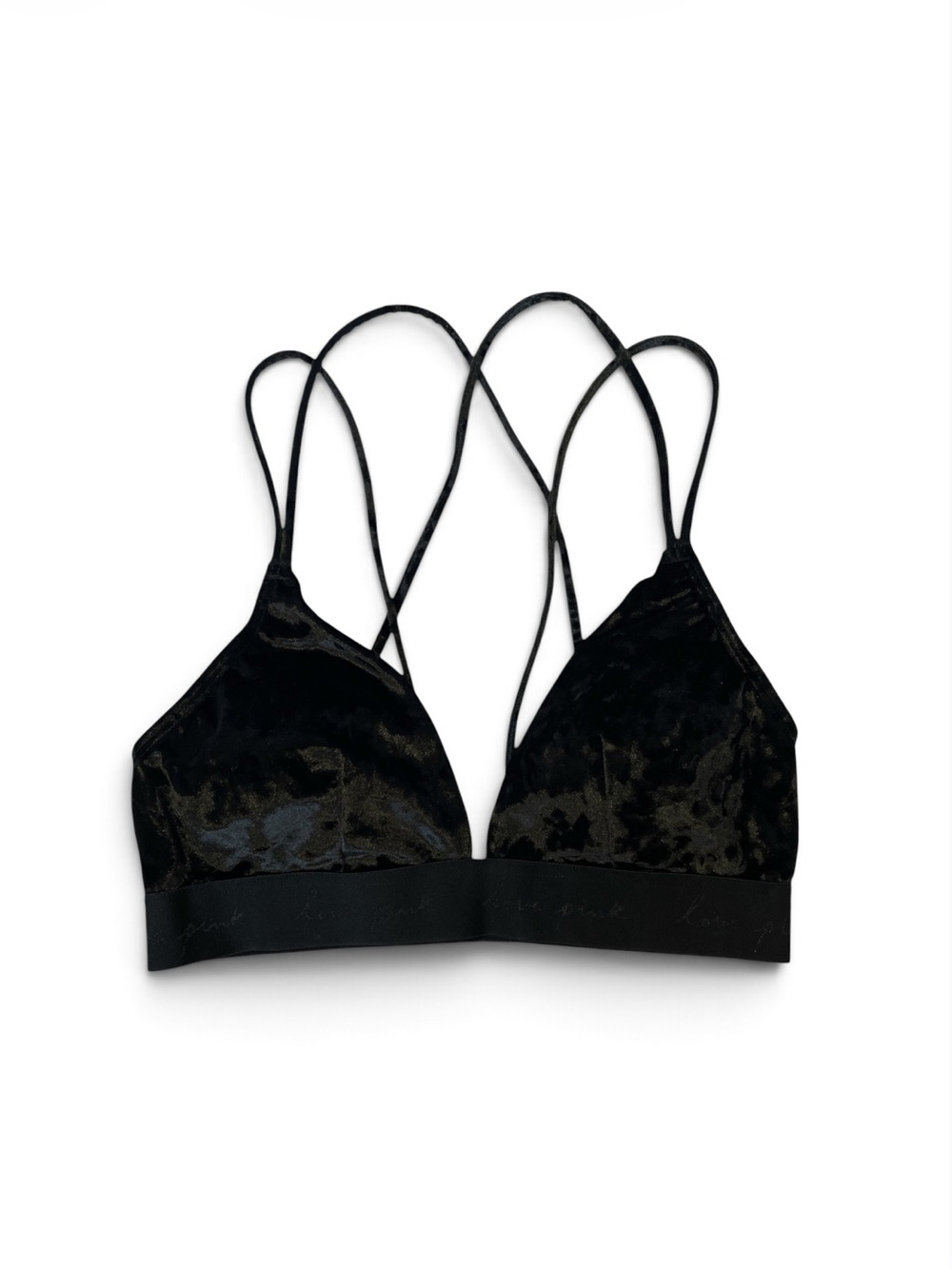 PINK Victoria’s Secret Black Velvet Bralette NWT